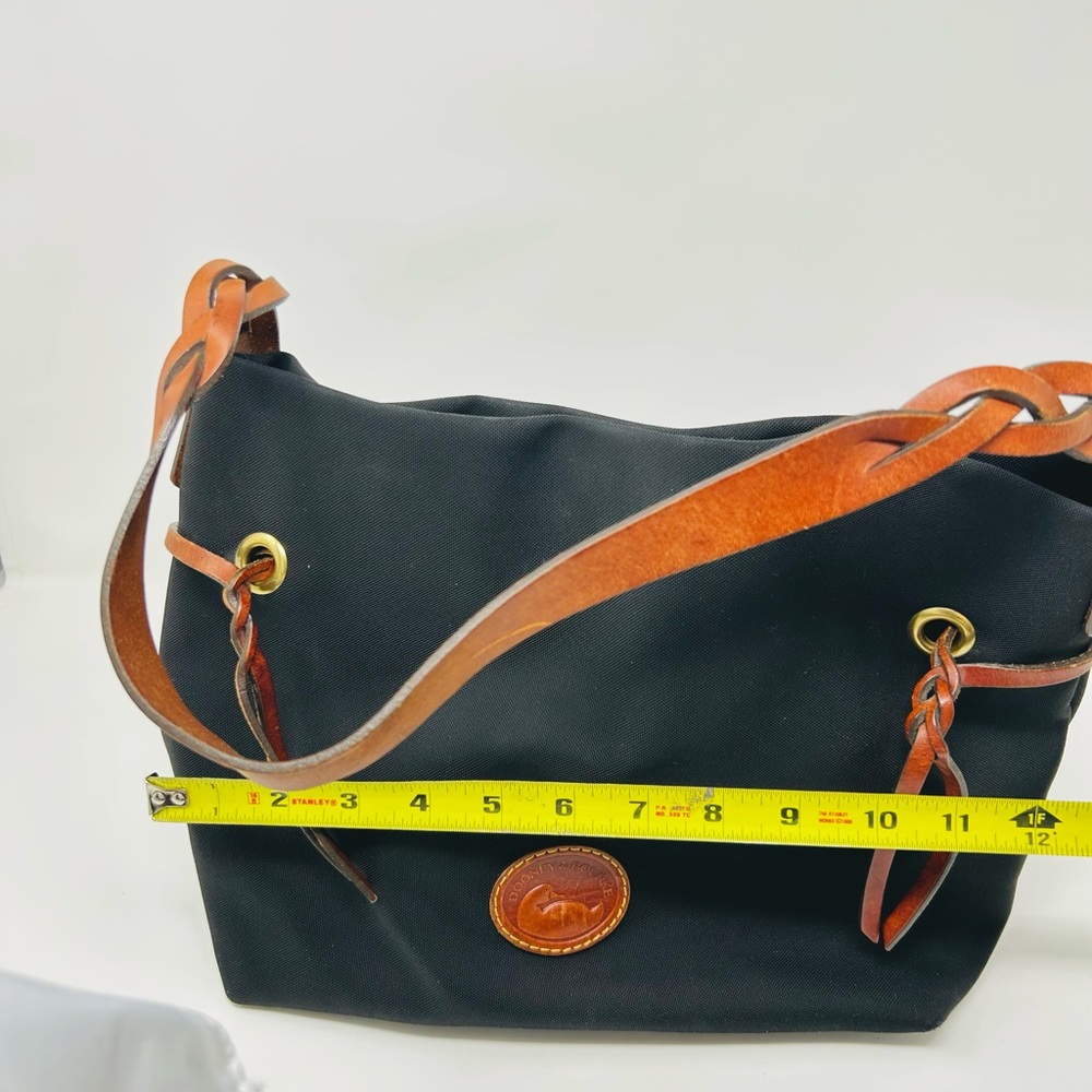 Dooney & Bourke Black and Tan Leather Shoulder Bag - Picture 8 of 8